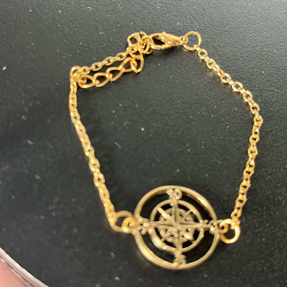 18k GP Stainless Steel Compass Bracelet